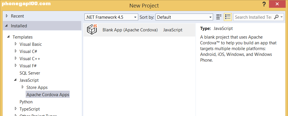 Visual Studio 2015 和 Apache Cordova